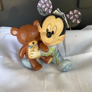 Disney Traditions Jim Shore Pajama Pals Mickey Mouse Teddy Bear Figurine 4046060